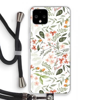 Sweet little flowers: Pixel 4 Transparant Hoesje met koord