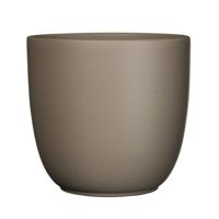 Bloempot - taupe bruin - mat - H14 x D14.5 cm - keramiek - voor kamerplant - plantenpot