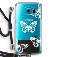 White butterfly: Samsung Galaxy S6 Transparant Hoesje met koord