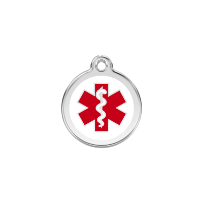 Medical roestvrijstalen hondenpenning small/klein dia. 2 cm - Reddingo