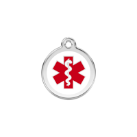Medical roestvrijstalen hondenpenning small/klein dia. 2 cm - Reddingo