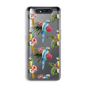 Kleurrijke papegaaien: Samsung Galaxy A80 Transparant Hoesje