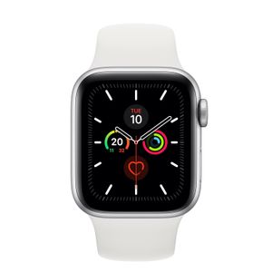 Apple Watch Series 5 40mm Zilver Aluminium Witte Sportband