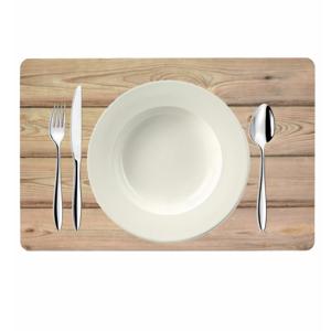 Bellatio design Placemat - 1 stuks - hout look - bruin - 43 x 28 cm