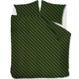 vtwonen Dekbedovertrek Diagonal Groen-Lits-jumeaux (240 x 200/220 cm)