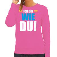 Apres ski sweater/trui voor dames - ich bin wie du - roze - wintersport - skien - thumbnail