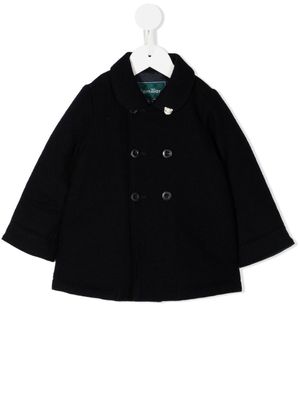 familiar manteau en laine à boutonnière croisée - Bleu