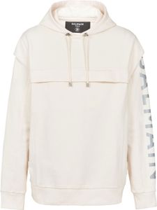 Balmain hoodie à détails de découpes - Blanc