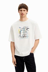 Arty-design T-shirt - WHITE - L