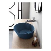 Waskom By Goof Mees | 42 cm | Keramiek | Vrijstaand | Rond | Blauw mat