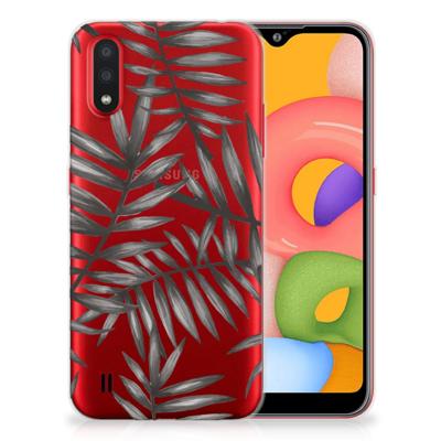 Samsung Galaxy A01 | TPU Case | Leaves Grey