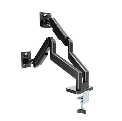 Full-motion dubbele monitorarm met gasveer, 17“-32&apos;&apos;, zwart