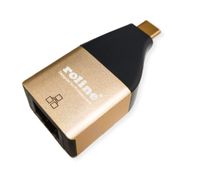 ROLINE 12.02.1111 tussenstuk voor kabels USB Type C RJ-45 Zwart, Goud - thumbnail