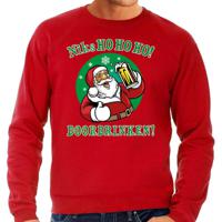 Foute kersttrui/sweater - rood - doordrinken - voor heren - thumbnail