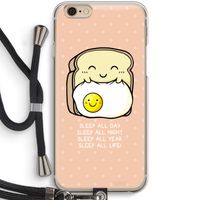 Sleep All Day: iPhone 6 / 6S Transparant Hoesje met koord