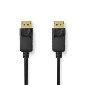 Nedis DisplayPort-Kabel | DisplayPort Male | DisplayPort Male | 8K@60Hz | Vernikkeld | 2.00 m | Rond | PVC | Zwart | Label - CCGL37014BK20