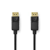 Nedis DisplayPort-Kabel | DisplayPort Male | DisplayPort Male | 8K@60Hz | Vernikkeld | 2.00 m | Rond | PVC | Zwart | Label - CCGL37014BK20