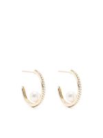 Mizuki boucles d'oreilles en or 14ct serties de diamants et de perles - thumbnail