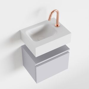 Toiletmeubel Mondiaz Andor | 40 cm | Meubelkleur Cale | Lex vrijhangend wastafel Talc Links | 1 kraangat