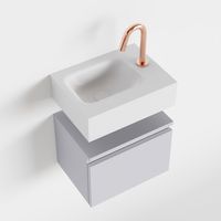 Toiletmeubel Mondiaz Andor | 40 cm | Meubelkleur Cale | Lex vrijhangend wastafel Talc Links | 1 kraangat