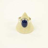 Zilveren Ring met Lapis Lazuli Maat 18 - Verstelbaar (Sterling Zilver 925) - thumbnail