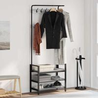 Kapstok met plank Grijs sonoma 75 x 34 x 184 cm Bewerkt hout