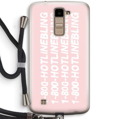 Hotline bling pink: LG K10 (2016) Transparant Hoesje met koord