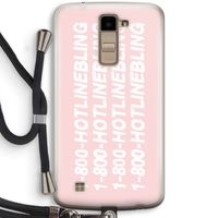 Hotline bling pink: LG K10 (2016) Transparant Hoesje met koord
