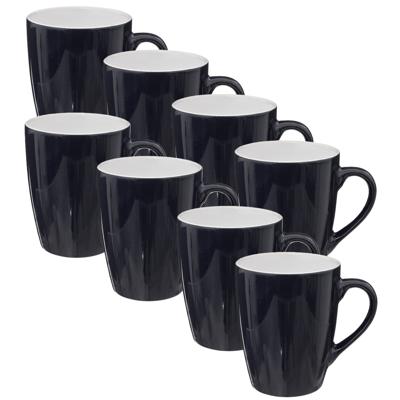 5Five Koffiemokken Colorama - 8x stuks - Keramiek - blauw - 380 ml - 9 x 11 cm