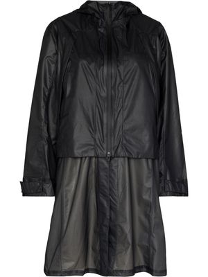 Y-3 imperméable mi-longue à capuche - Noir