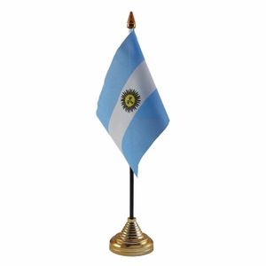 Argentinie tafelvlaggetje 10 x 15 cm met standaard
