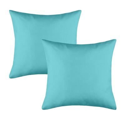 Stof Textile sierkussen Hawaii - 4x - aqua blauw - 40 x 40 cm - bank kussens - polyester