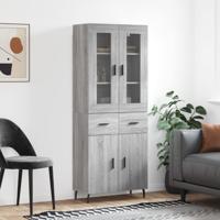 Hoge kast 69,5x34x180 cm bewerkt hout grijs sonoma eikenkleurig