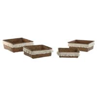 Basket spelset Home ESPRIT Natuurlijke Vezel Boho Versleten 26 x 26 x 10 cm
