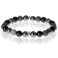 Memphis heren armband Onyx Agaat Hematiet kralen