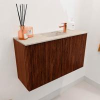 Toiletmeubel Mondiaz Joya Dlux | 70 cm | Meubelkleur Ruby | Faye wastafel Frappe Wasbak Midden | 1 kraangat Toiletmeubel Mondiaz Joya Dlux | 70 cm | Meubelkleur Ruby | Faye wastafel Frappe Wasbak Midden | 1 kraangat