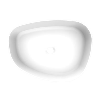 Waskom Arcqua Rocker Cast Marble 50x37 cm Organisch Rechts Mat Wit