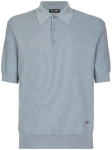 Dolce & Gabbana polo en maille gaufrée - Gris