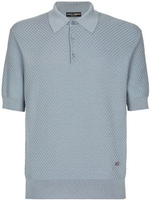 Dolce & Gabbana polo en maille gaufrée - Gris