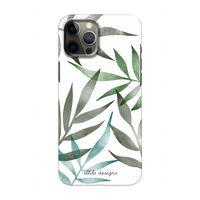 Tropical watercolor leaves: Volledig geprint iPhone 12 Hoesje