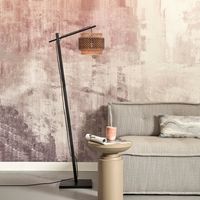 GOOD&MOJO Vloerlamp 'Bhutan' Bamboe, 150cm, kleur Zwart