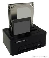 LC-Power LC-DOCK-U3-CR basisstation voor opslagstations USB 3.2 Gen 1 (3.1 Gen 1) Type-A Zwart - thumbnail