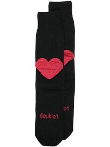 Doublet chaussettes 3/4 à motif cœurs - Noir