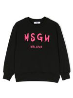 MSGM Kids sweat à logo imprimé - Noir