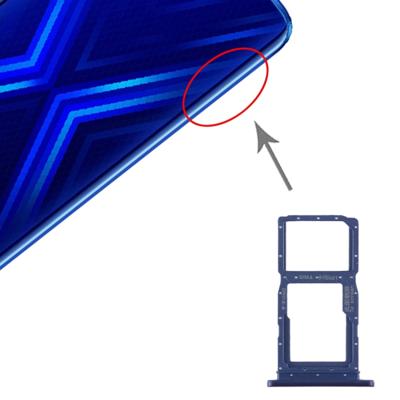 SIM-kaart lade + SIM-kaart lade/micro SD-kaart lade voor Huawei Honor 9X (blauw)