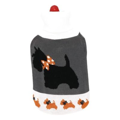 Cosy & Trendy kruik - grijs/wit - 2L - warmwaterkruik - met hoes - winter