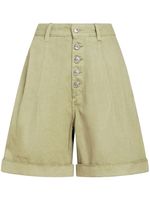 ETRO herringbone-pattern cotton bermuda shorts - Vert - thumbnail