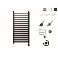 Elektrische Design Radiator Sanicare Plug En Play Qubic 126.4 x 60 cm Mat Zwart Thermostaat Chroom 773 Watt Sanicare - thumbnail