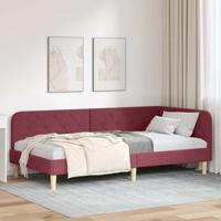 Hoekbedframe met hoofdeinde Wijnrood 90 x 190 cm Stof
