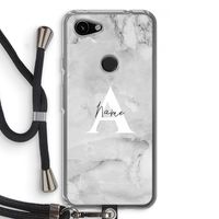 Ivory Marble: Pixel 3a Transparant Hoesje met koord